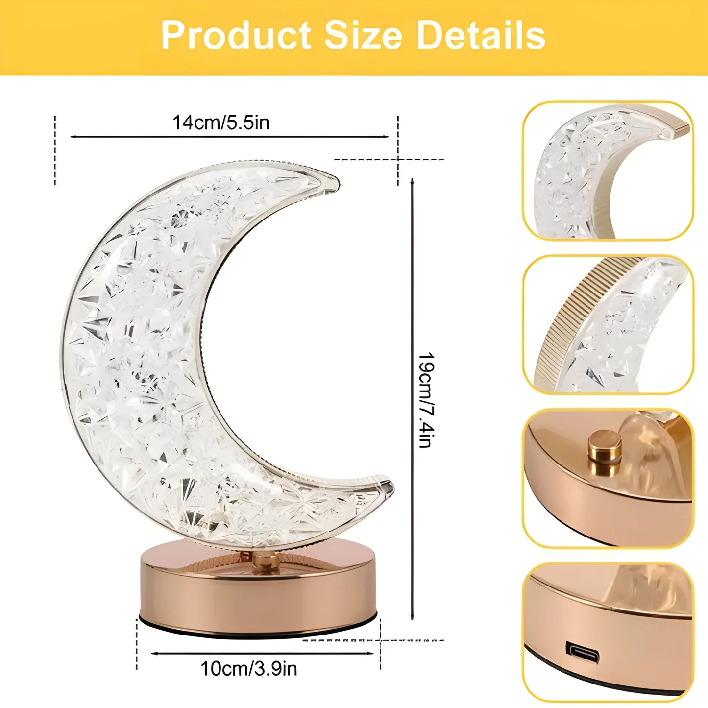 Moon Shape Touch Table Lamp