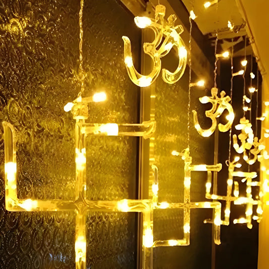 Swastik Om Curtain Lights