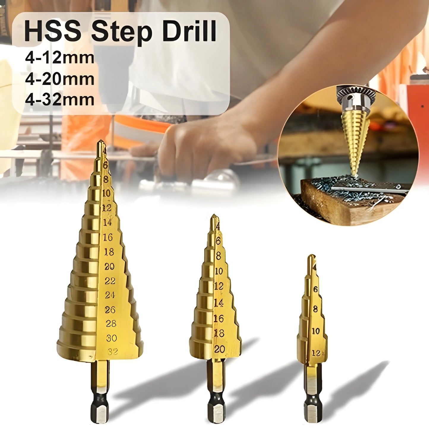 Titanium Step Drill Bit Set