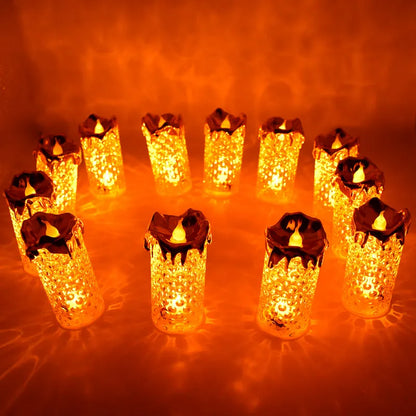 Gold Flameless Candles Led Light (12 Pc Moq)