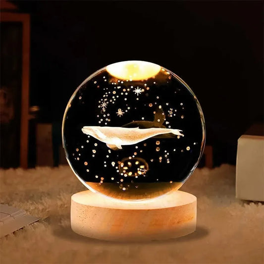 Fish 3d Crystal Ball Lamps  (1 Pc)