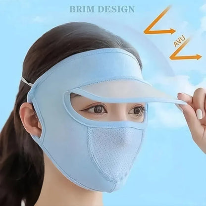 Uv Protection Cap With Built-in Mask