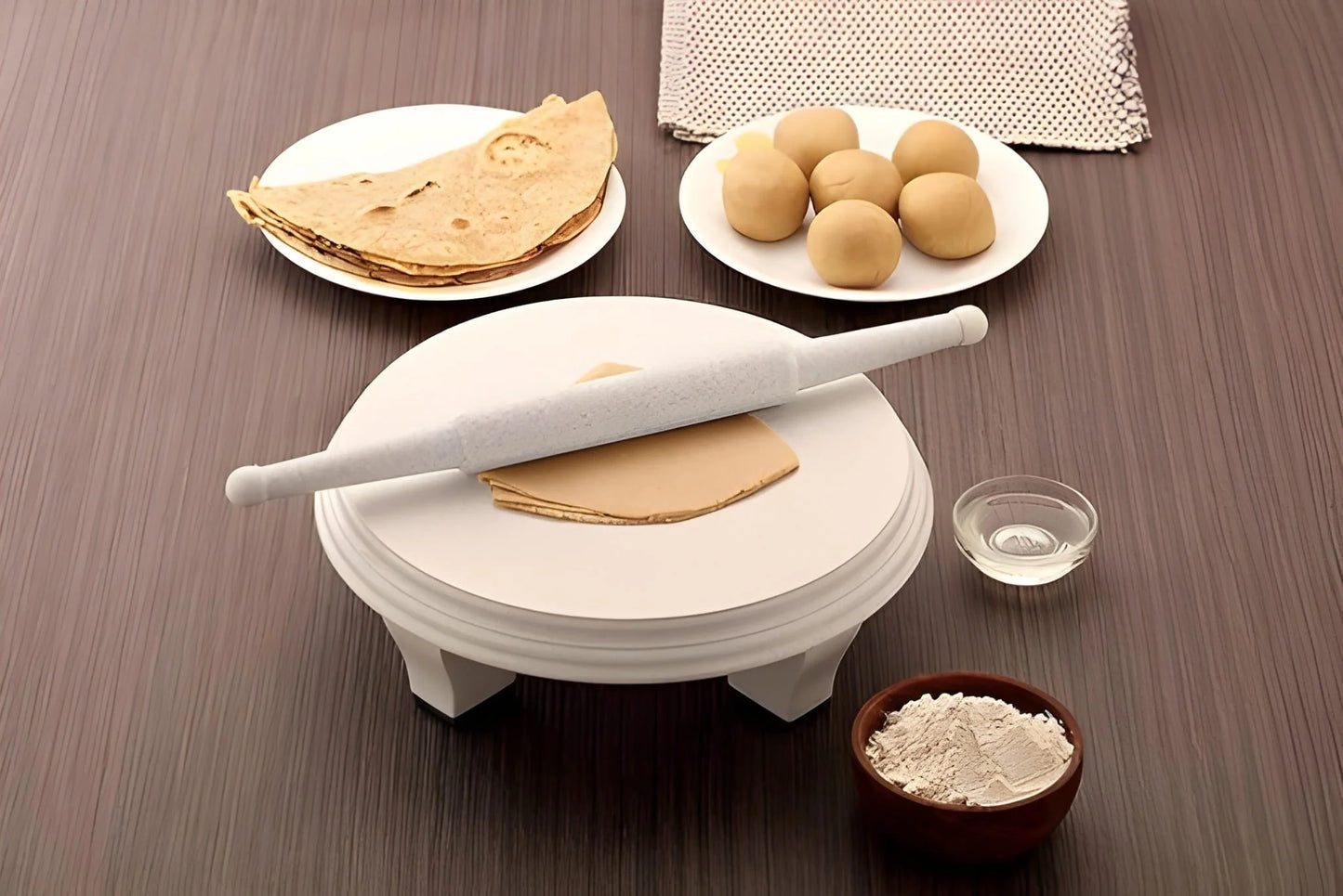 White Plastic Rolling Belan For Chapati Making