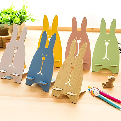Wooden Cute Lovely Rabbit Design Mobile Stand