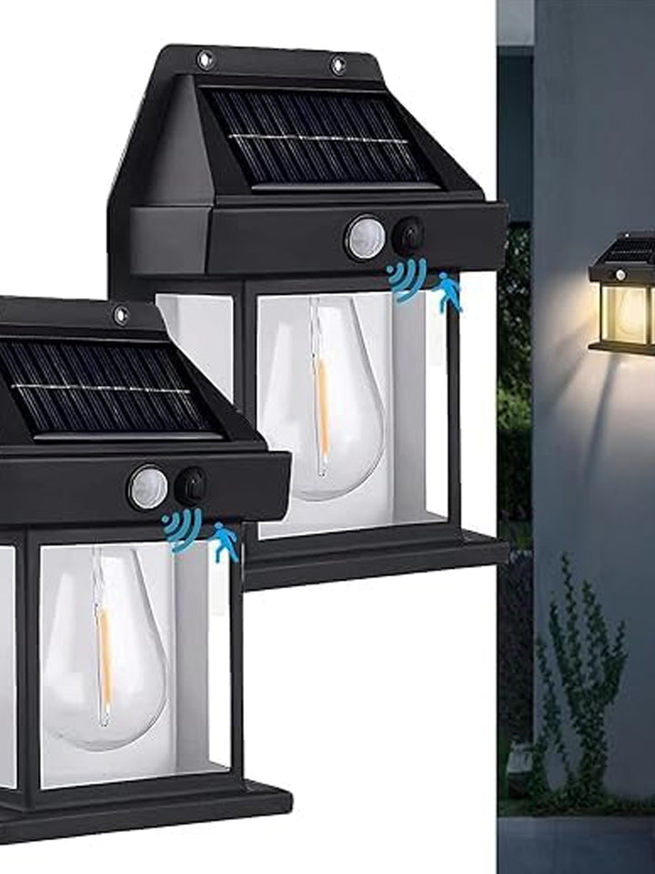 9428 Solar Wall Lights  Lamp Outdoor Wireless Dusk To Dawn Porch Lights Fixture Solar Wall Lantern With 3 Modes  Motion Sensor Waterproof Exterior Lighting With Clear Panel (1 Pc )