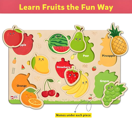 Wooden Fruits Puzzle Learning Educational Board