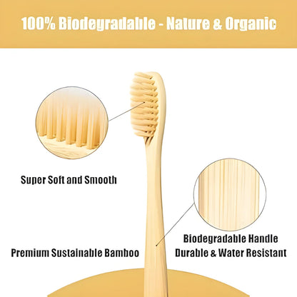 Wooden  Bamboo Brush Toothbrush Ultra Soft Bristles