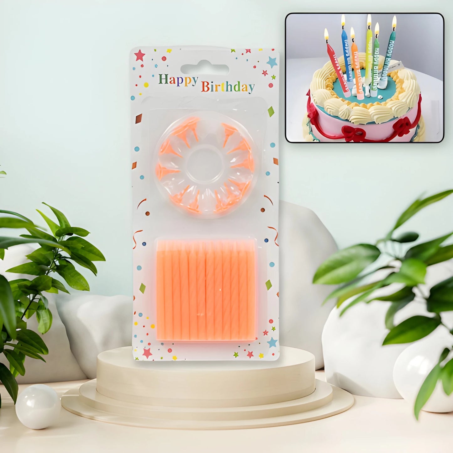 Vibrant Birthday Cake Candles