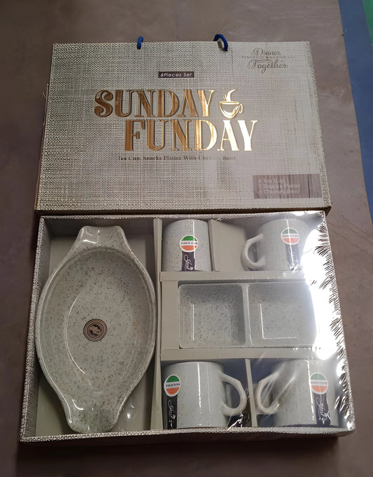 Sunday Funday Ceramic Tea Cups
