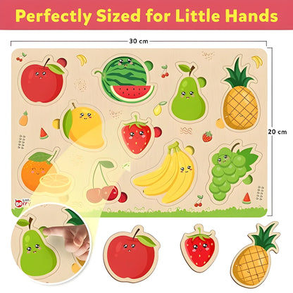 Wooden Fruits Puzzle Learning Educational Board