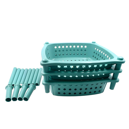 3 Layer Squre Kitchen Trolley Basket