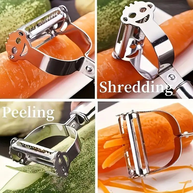 Vegetable And Fruit Peeler With Wooden Handle (1 Pc)