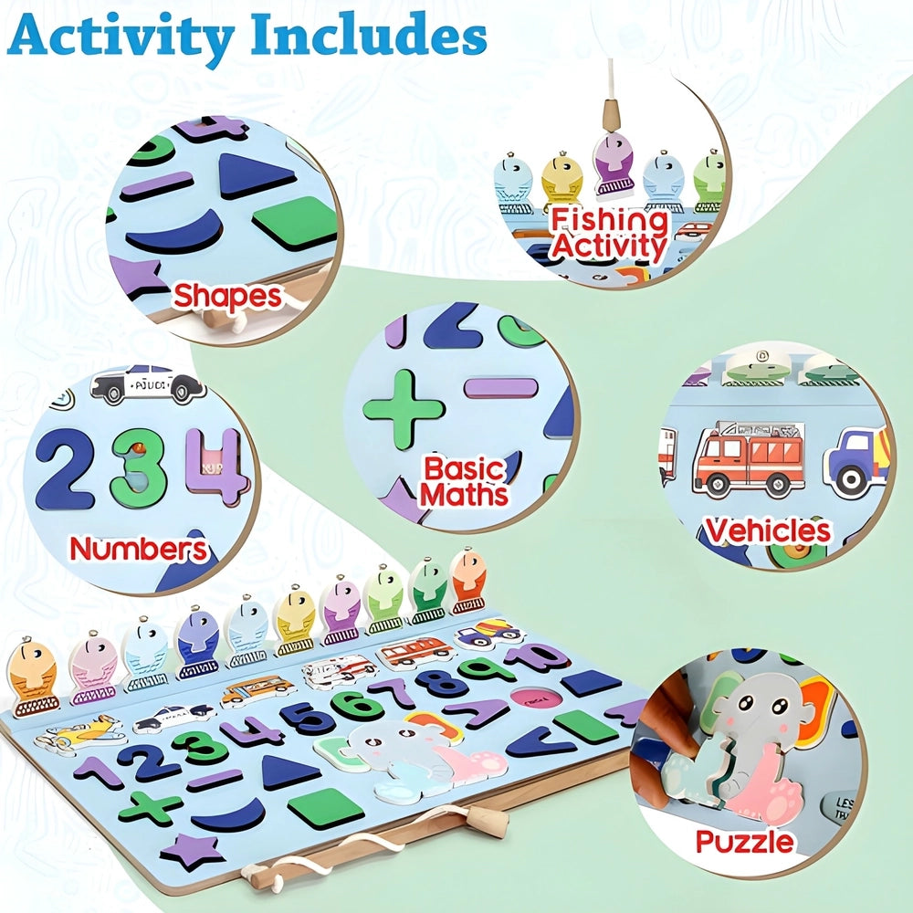 Wooden Number Puzzle Board