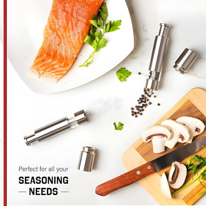 Stainless Steel Thumb Presser Salt And Pepper Grinder