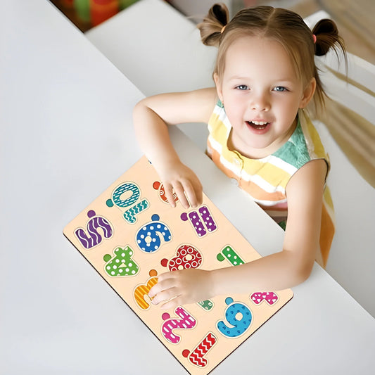 Wooden Number Puzzle Learning Board