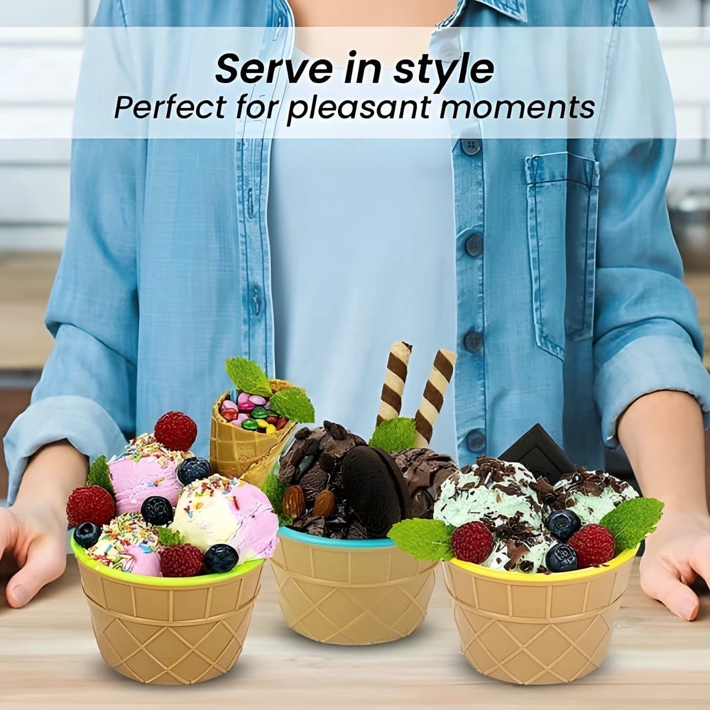 Waffle Ice Cream Bowl Set