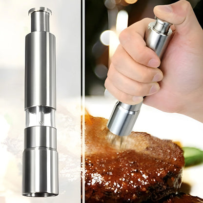 Stainless Steel Thumb Presser Salt And Pepper Grinder