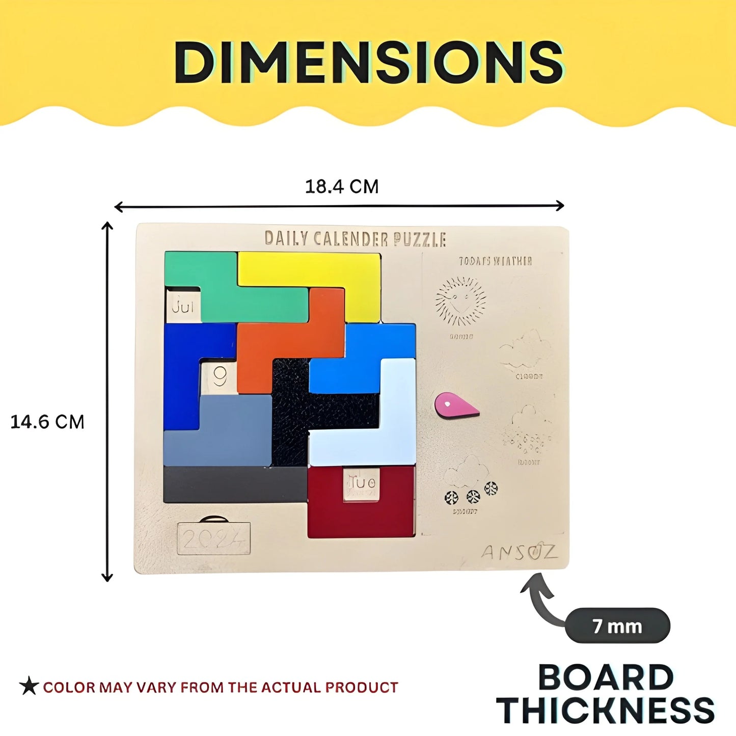 Wooden Daily Calendar Puzzle