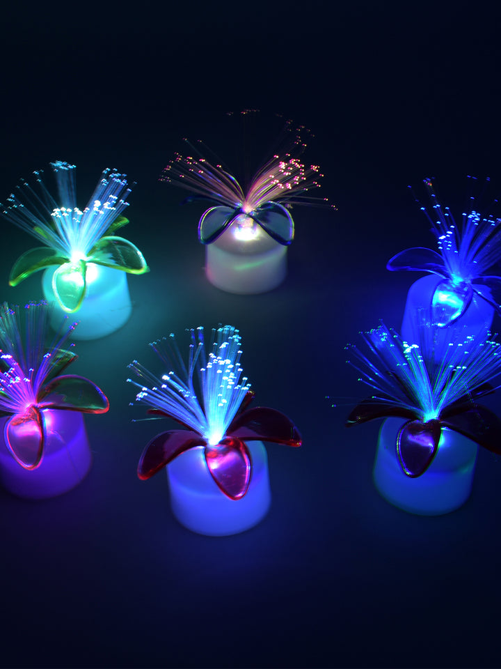 6237a Fiber Optic Light Mini Color Change Led Table Centerpieces  Light Up Candle - Pack Of 6