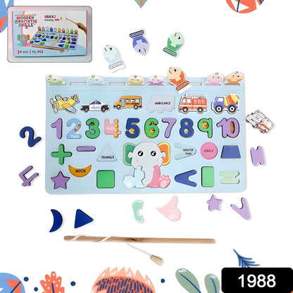 Wooden Number Puzzle Board