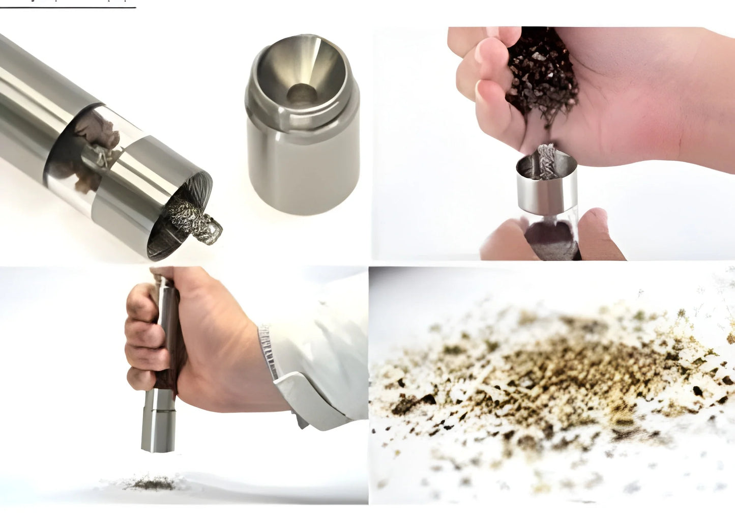 Stainless Steel Thumb Presser Salt And Pepper Grinder