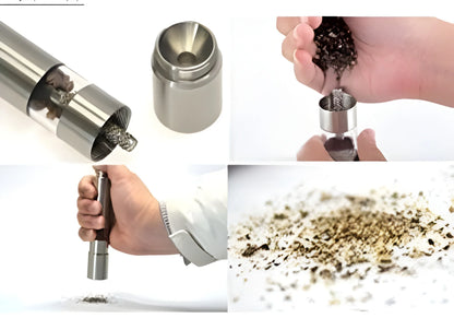 Stainless Steel Thumb Presser Salt And Pepper Grinder