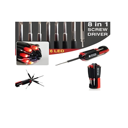 8-in-1 Folding Screwdriver with Light