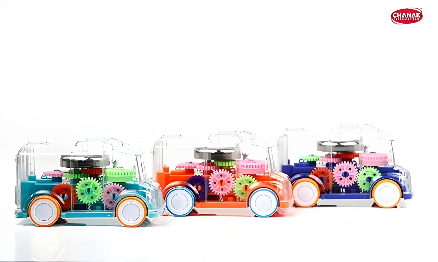 Transparent Musical Mini School Bus Toy For Kids