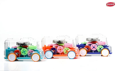 Transparent Musical Mini School Bus Toy For Kids