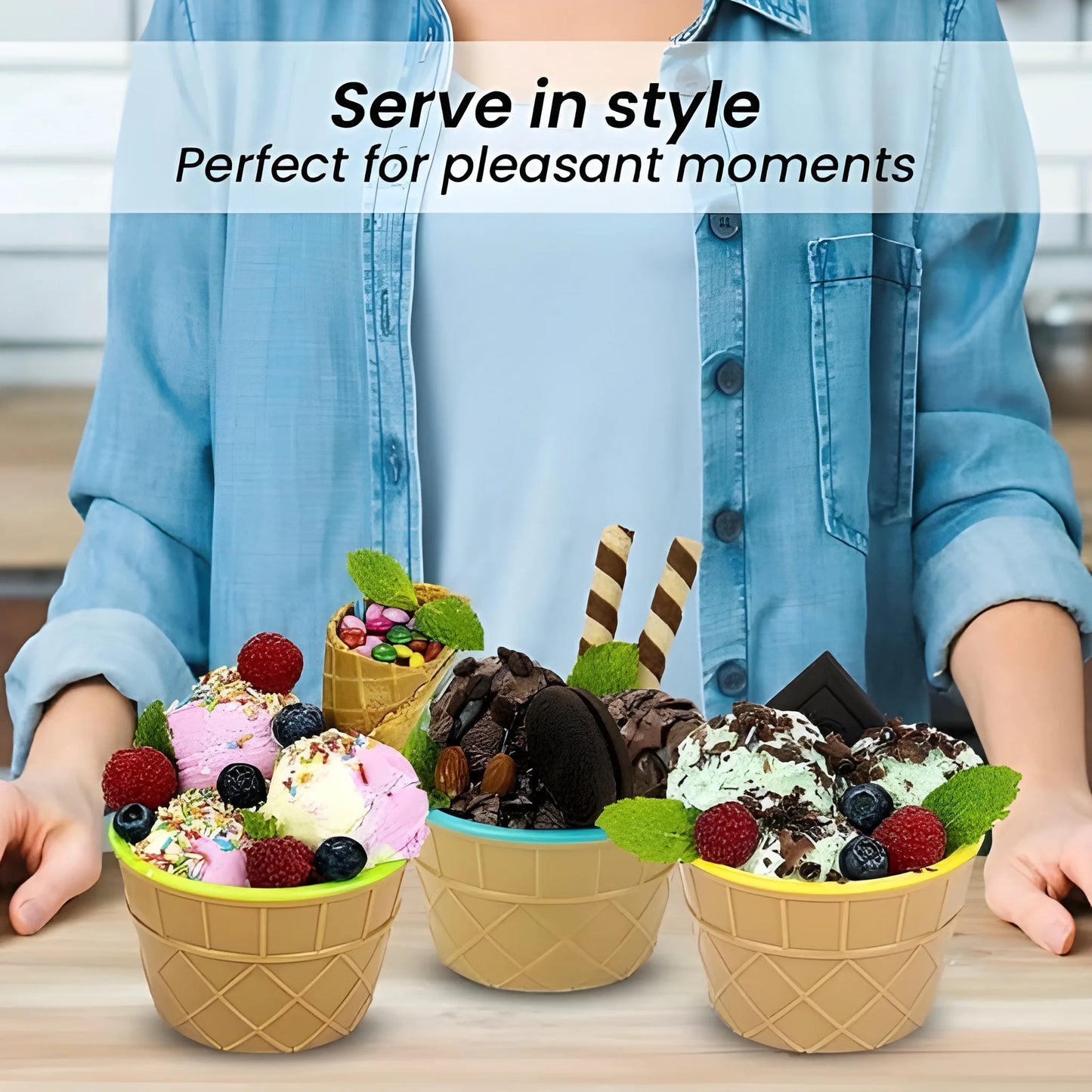 Waffle Cone Bowl Set