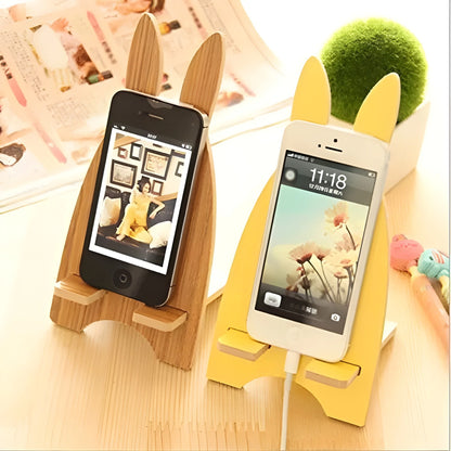 Wooden Cute Lovely Rabbit Design Mobile Stand