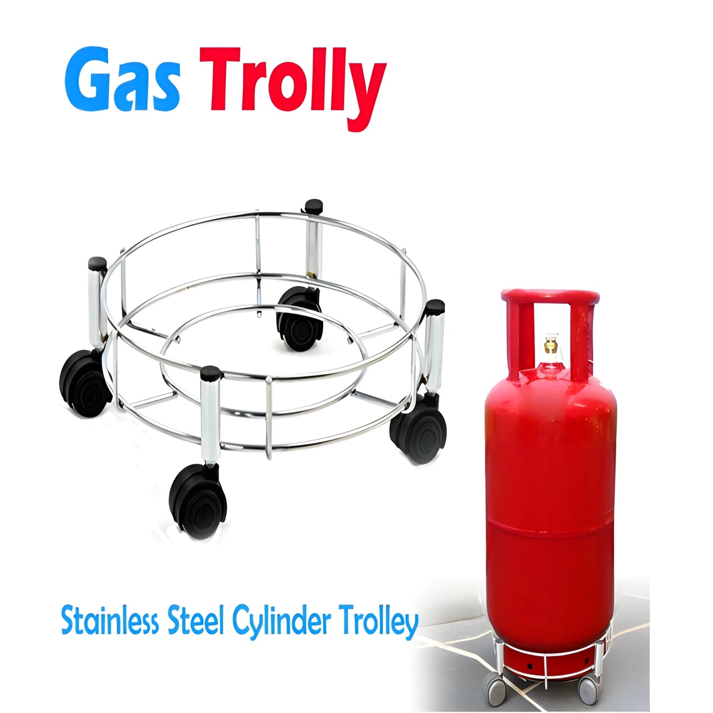 Stainless Steel Cylinder Trolley