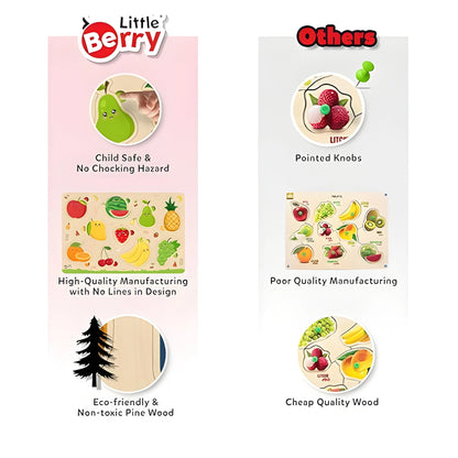 Wooden Fruits Puzzle Learning Educational Board
