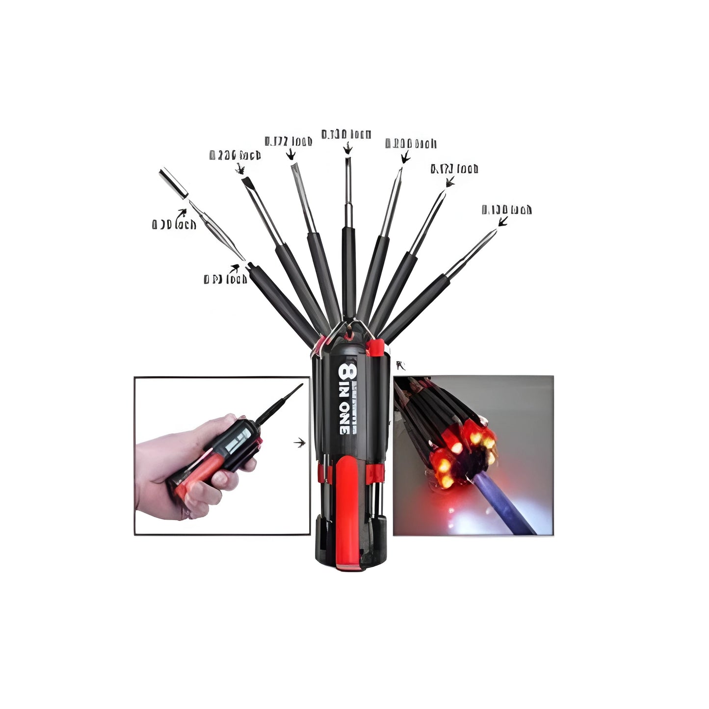 8-in-1 Folding Screwdriver with Light