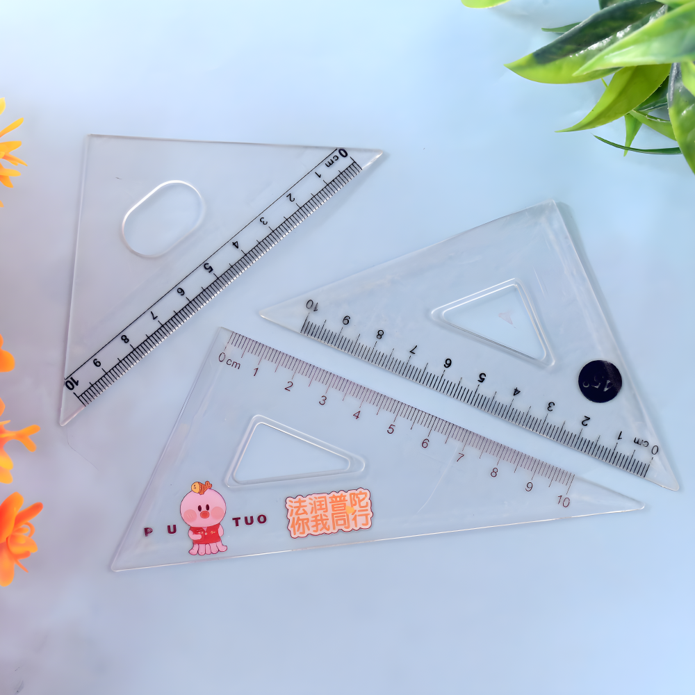 Transparent Triangle Ruler Set