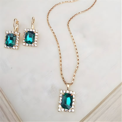 Stone Pendant Necklace Set