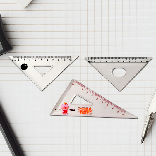 Transparent Triangle Ruler Set