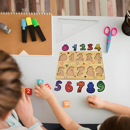Wooden Number Puzzle Learning Board
