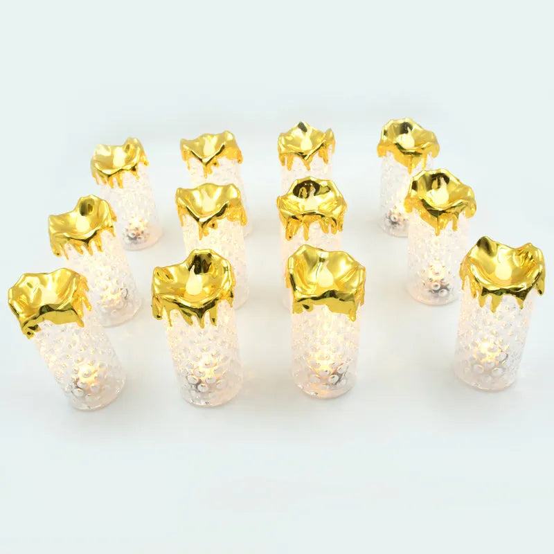 Gold Flameless Candles Led Light (12 Pc Moq)