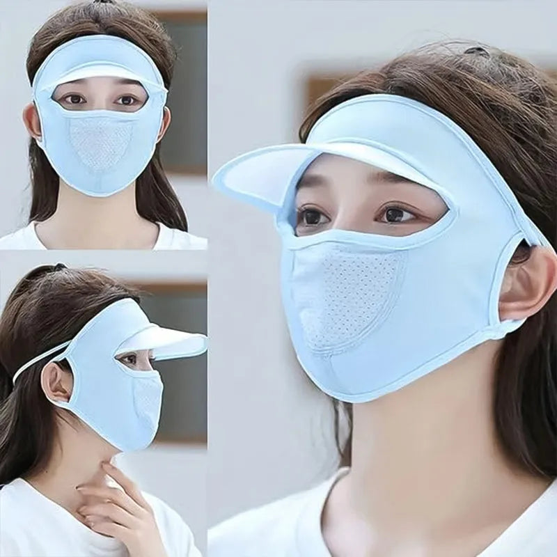 Uv Protection Cap With Built-in Mask