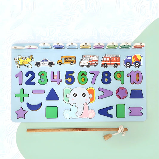 Wooden Number Puzzle Board