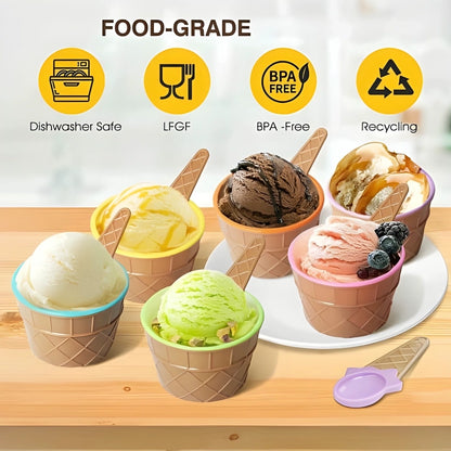 Waffle Ice Cream Bowl Set