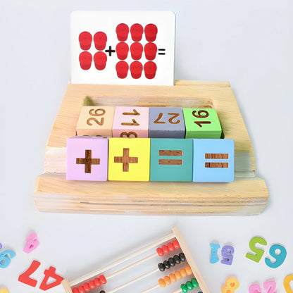 Wooden Math Flash Card Game