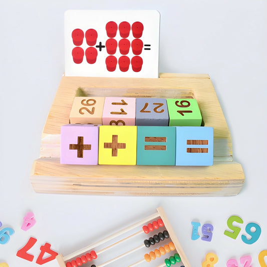 Wooden Math Flash Card Game
