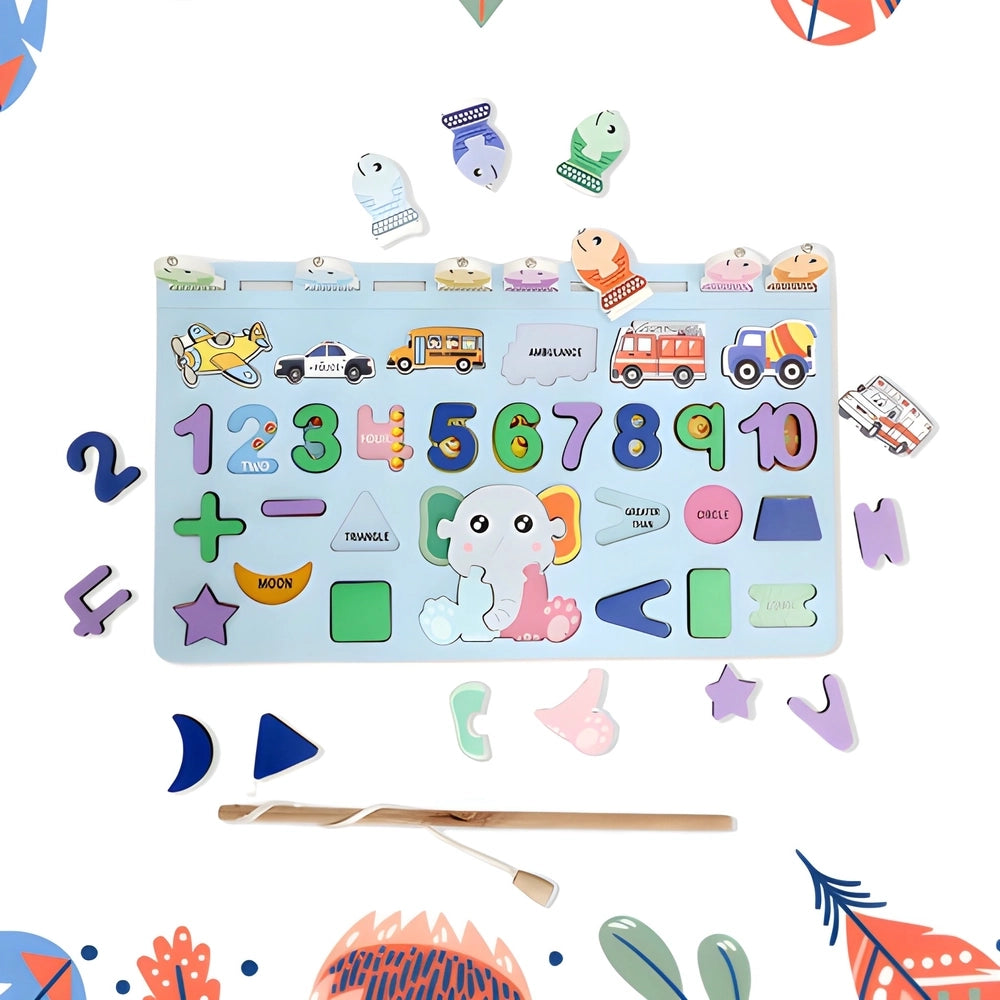 Wooden Number Puzzle Board