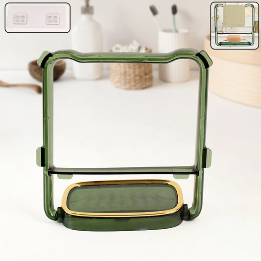 2-in-1 Adhesive Towel & Soap Holder – Green