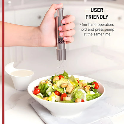 Stainless Steel Thumb Presser Salt And Pepper Grinder
